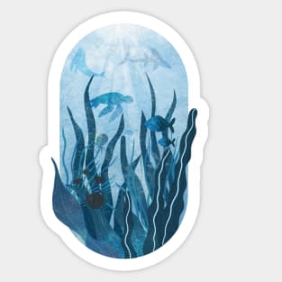 Underwater sea life ocean life water creatures Sticker